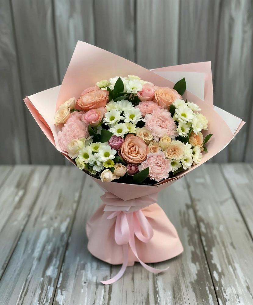 Букет цветов из: Гвоздики, Розы и Хризантемы в Новорайчихинске