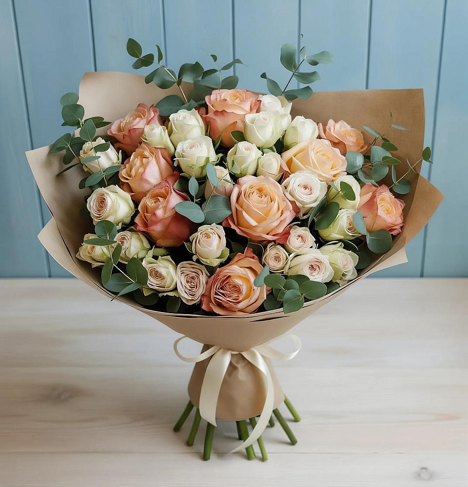 Букет цветов из: Альстромерии и Розы в Новорайчихинске