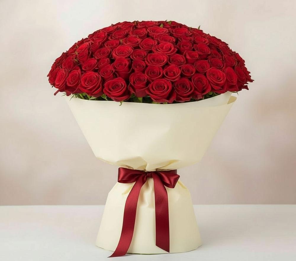 Букет 101 Красная роза Милано в Новорайчихинске