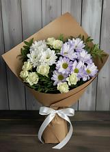 Букет цветов из:  Хризантемы и Розы в Новорайчихинске