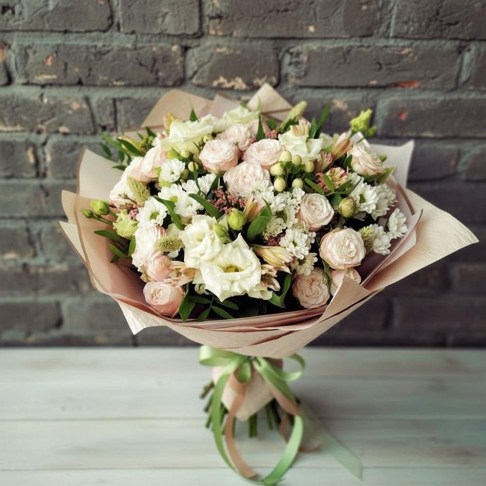 Букет цветов из: Альстромерии, Розы и Хризантемы в Новорайчихинске