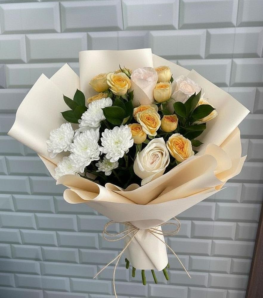 Букет цветов из: Розы и Хризантемы в Новорайчихинске