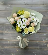 Букет цветов из:  Альстромерии, Розы и Хризантемы в Новорайчихинске