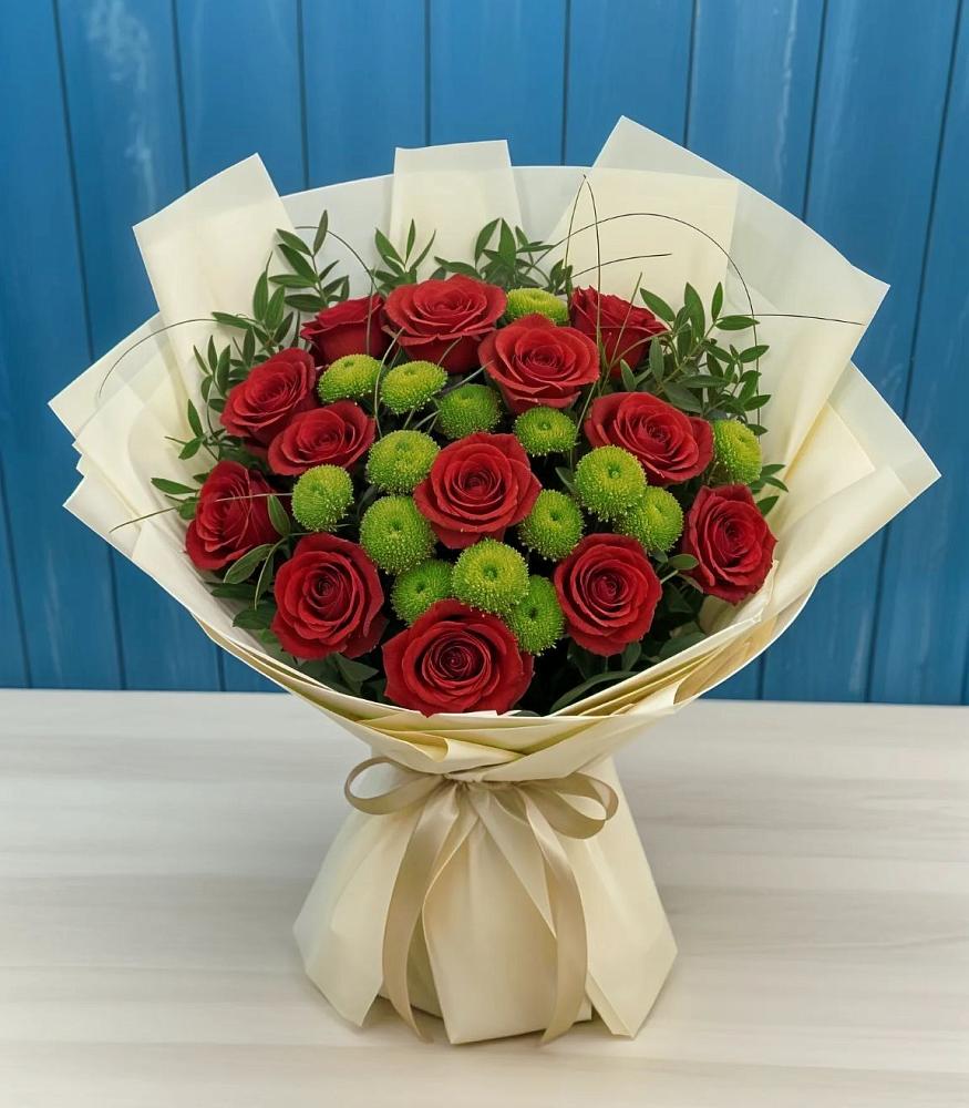 Букет цветов из: Розы и Хризантемы в Новорайчихинске